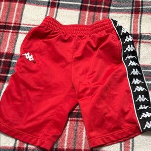 Kappa Kids Red Shorts with Logo Trim